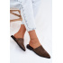 Kožené semišové dámske muly ploché D&A JC61-1004 khaki