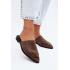 Kožené semišové dámske muly ploché D&A JC61-1004 khaki