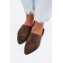 Kožené semišové dámske muly ploché D&A JC61-1004 khaki