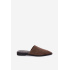 Kožené semišové dámske muly ploché D&A JC61-1004 khaki
