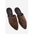 Kožené semišové dámske muly ploché D&A JC61-1004 khaki