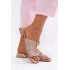 Semišové šľapky so zlatými ozdobami D&A CR61-3061 Čierne - Béžová
