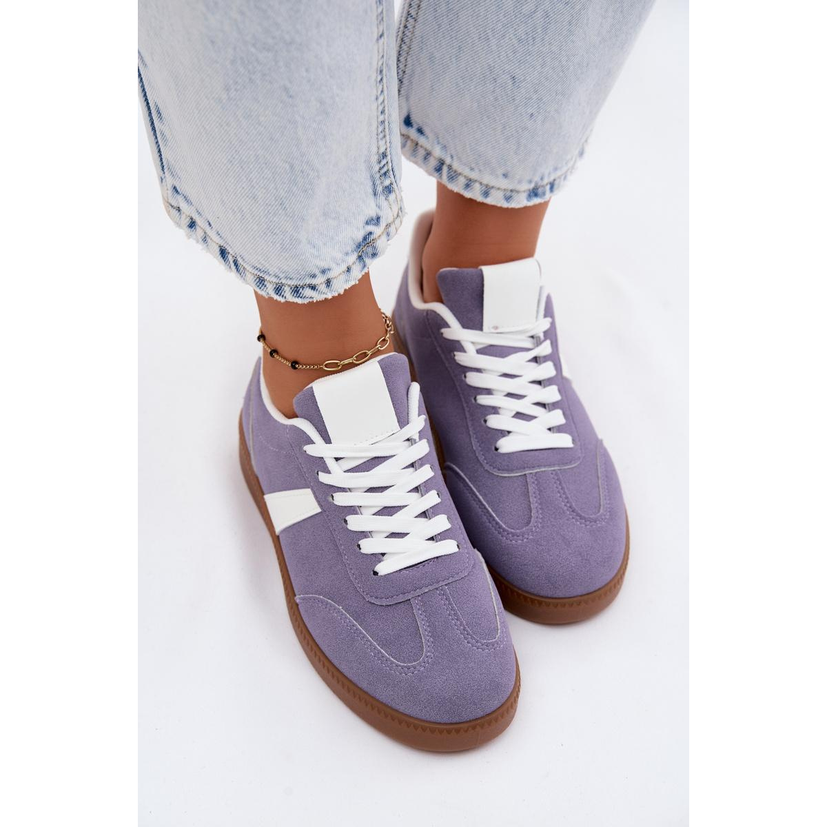 Dámske tenisky z imitácie semiše fialové Calira - Odtiene fialovej