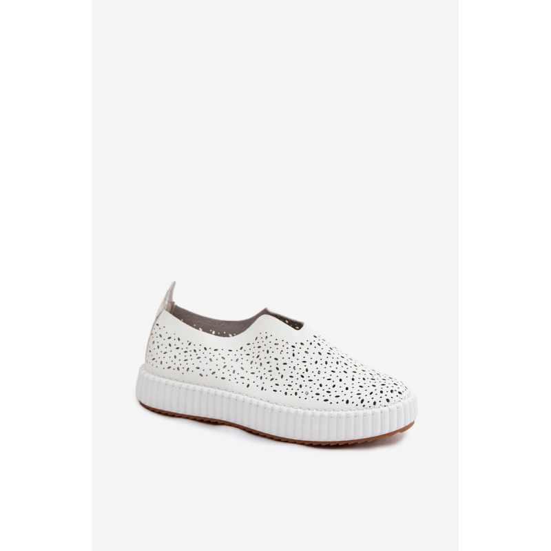 Otvorené Slip-On Platformové Topánky Biele Glamma - Biela