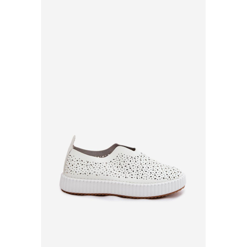Otvorené Slip-On Platformové Topánky Biele Glamma - Biela