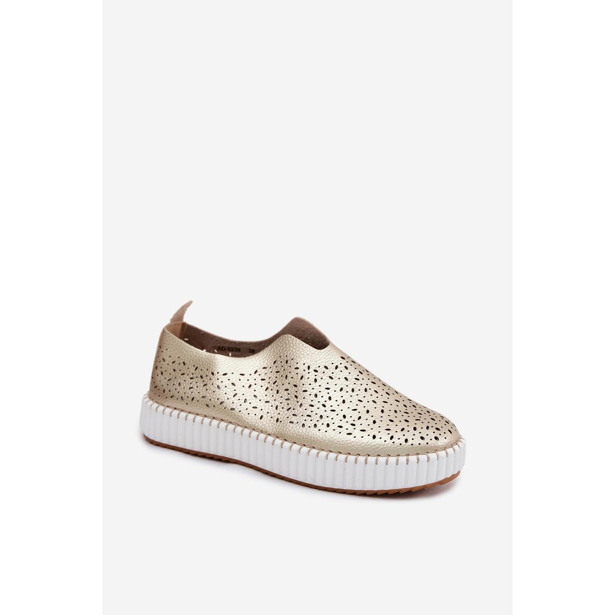 Otvorené Slip-on Platformové Topánky Zlaté Glamma - Zlatá
