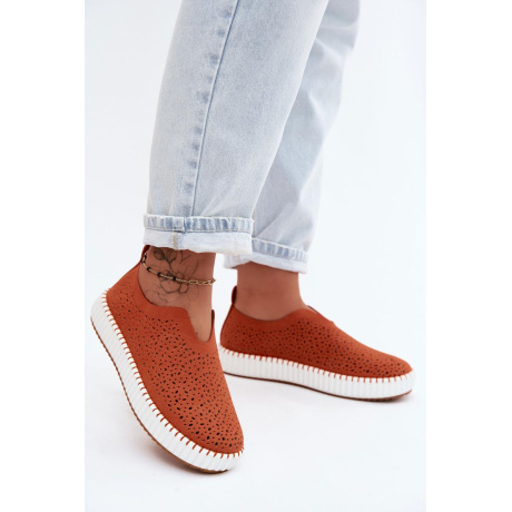 Otváracie slip-on na platforme Oranžové Glamma - Odtiene oranžovej