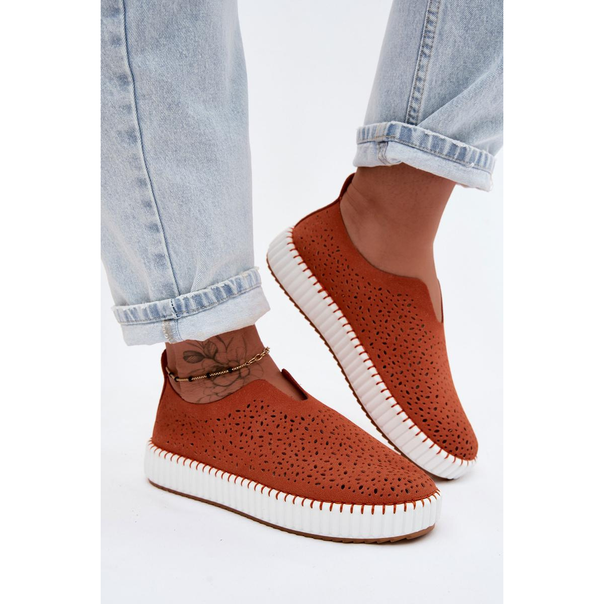 Otváracie slip-on na platforme Oranžové Glamma - Odtiene oranžovej