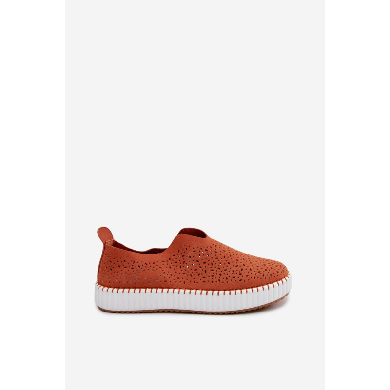 Otváracie slip-on na platforme Oranžové Glamma - Odtiene oranžovej