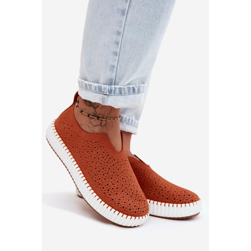 Otváracie slip-on na platforme Oranžové Glamma - Odtiene oranžovej