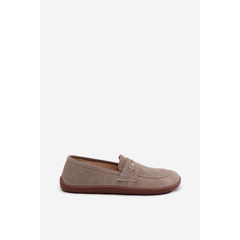 Semišové Mokasíny Barefoot Z Zazoo Cappuccino - Béžová
