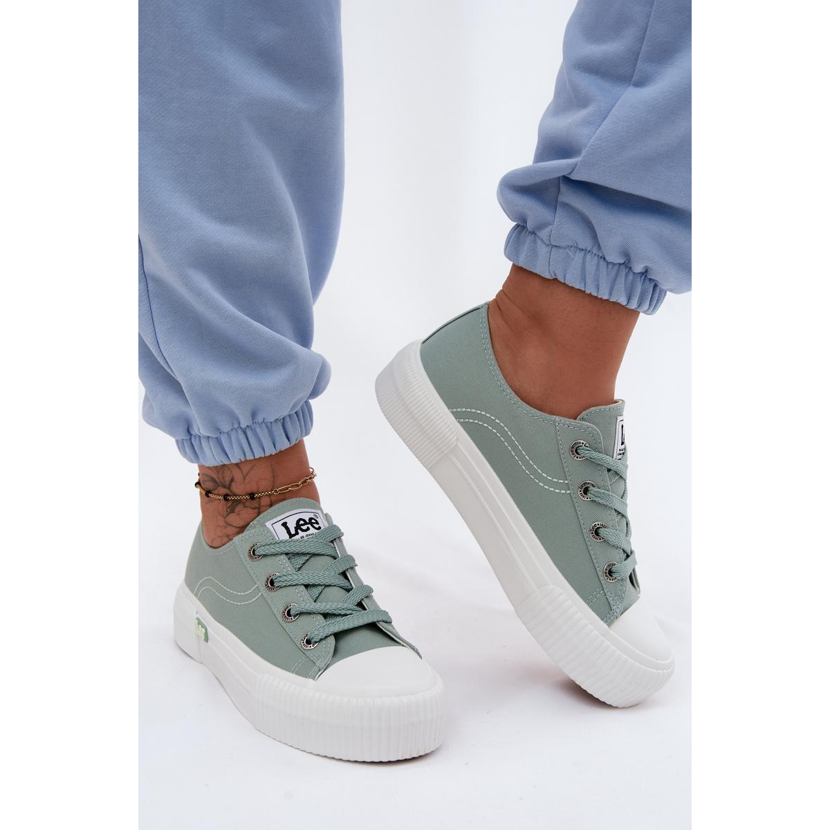Dámske tenisky na platforme LEE ISLA C WOMEN LOW 50261002.98K Mäta - Odtiene zelenej