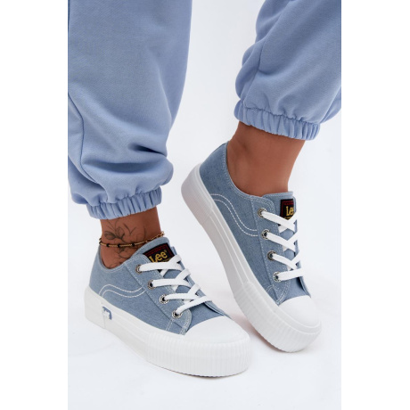 Dámske tenisky na platforme LEE ISLA C WOMEN LOW 50261002.21H džínové - Modrá