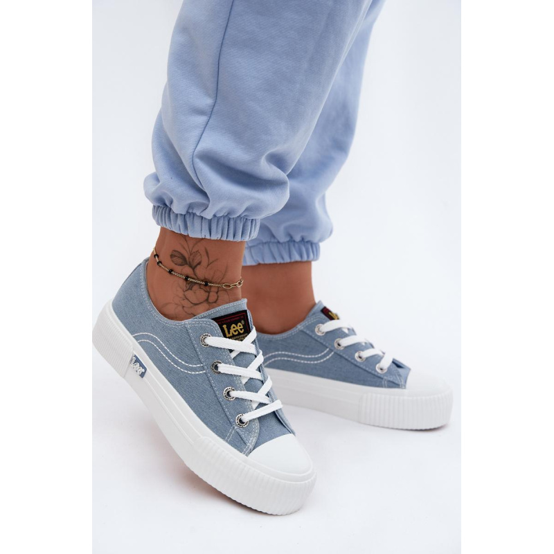 Dámske tenisky na platforme LEE ISLA C WOMEN LOW 50261002.21H džínové - Modrá