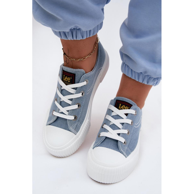 Dámske tenisky na platforme LEE ISLA C WOMEN LOW 50261002.21H džínové - Modrá