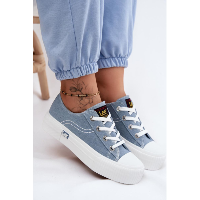 Dámske tenisky na platforme LEE ISLA C WOMEN LOW 50261002.21H džínové - Modrá