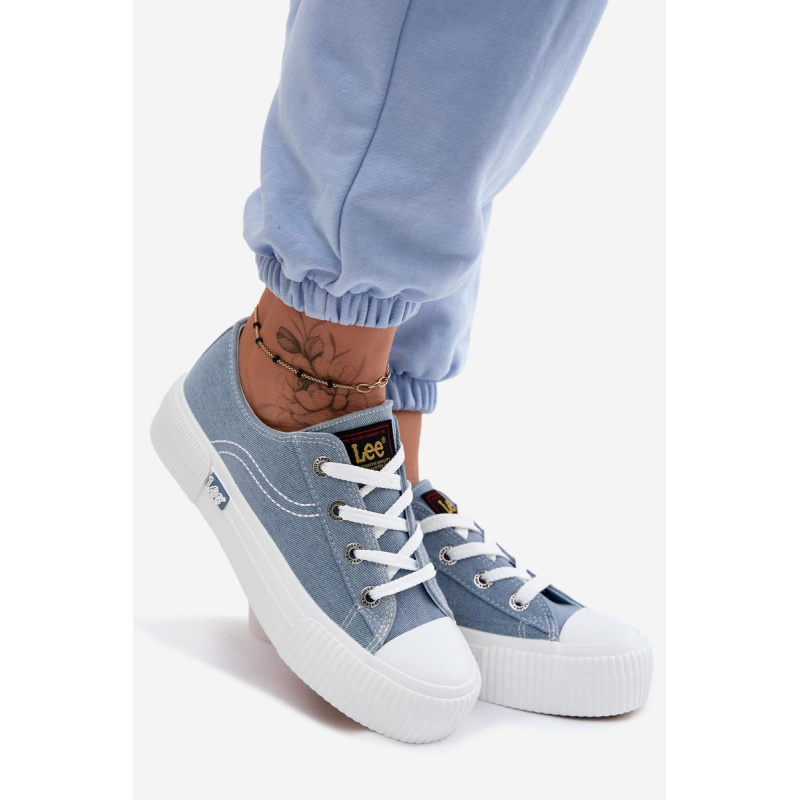 Dámske tenisky na platforme LEE ISLA C WOMEN LOW 50261002.21H džínové - Modrá