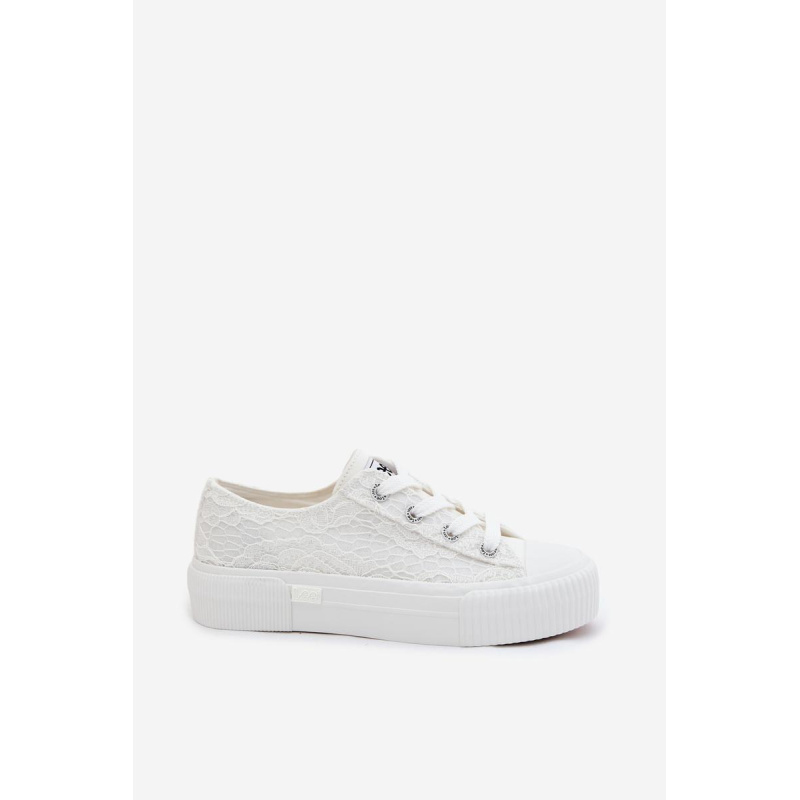 Dámske čipkované tenisky na platforme LEE ISLA LACE WOMEN LOW 50261003.1FG Biele