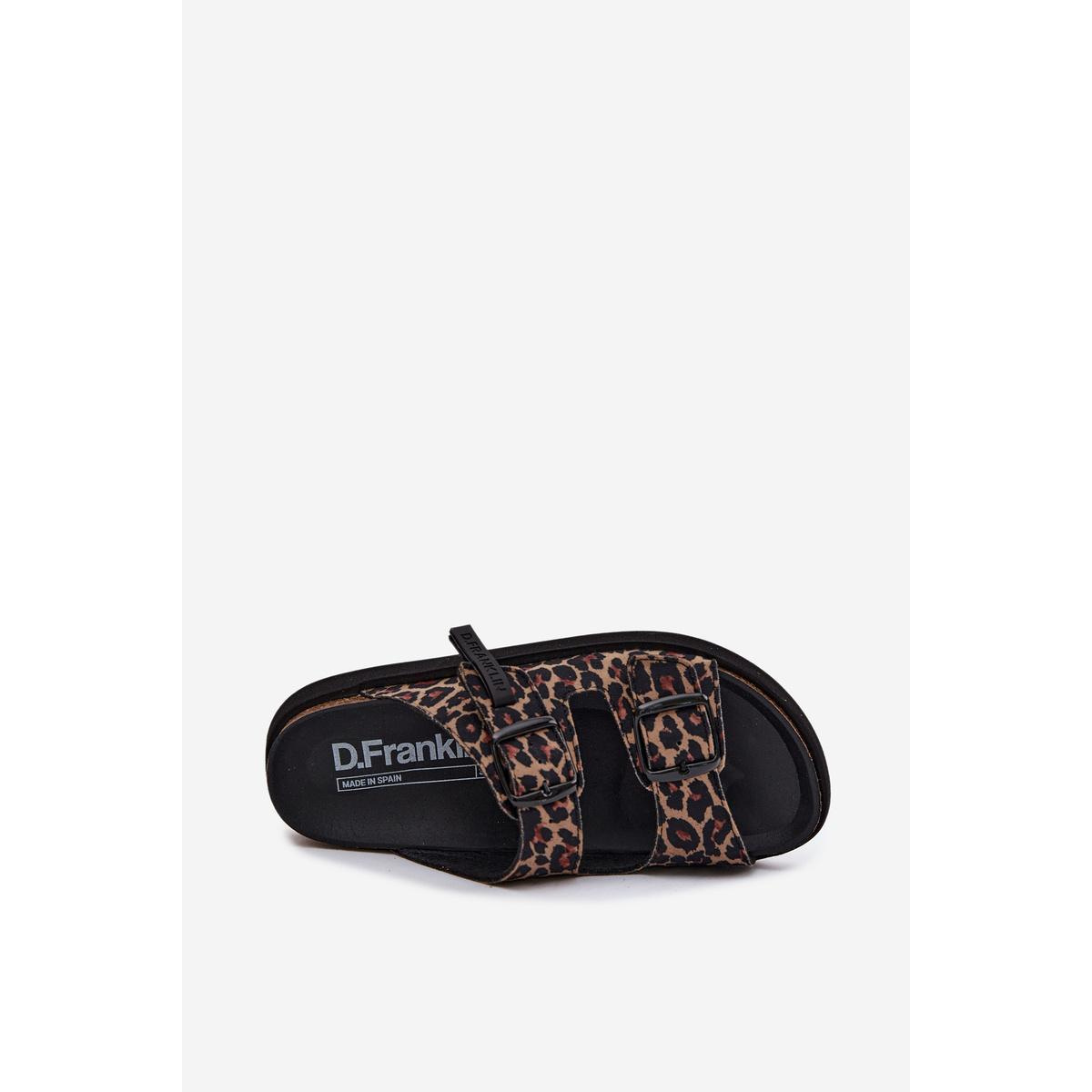 Dámske platformové šľapky s prackami D. Franklin DFSH407011 Leopard