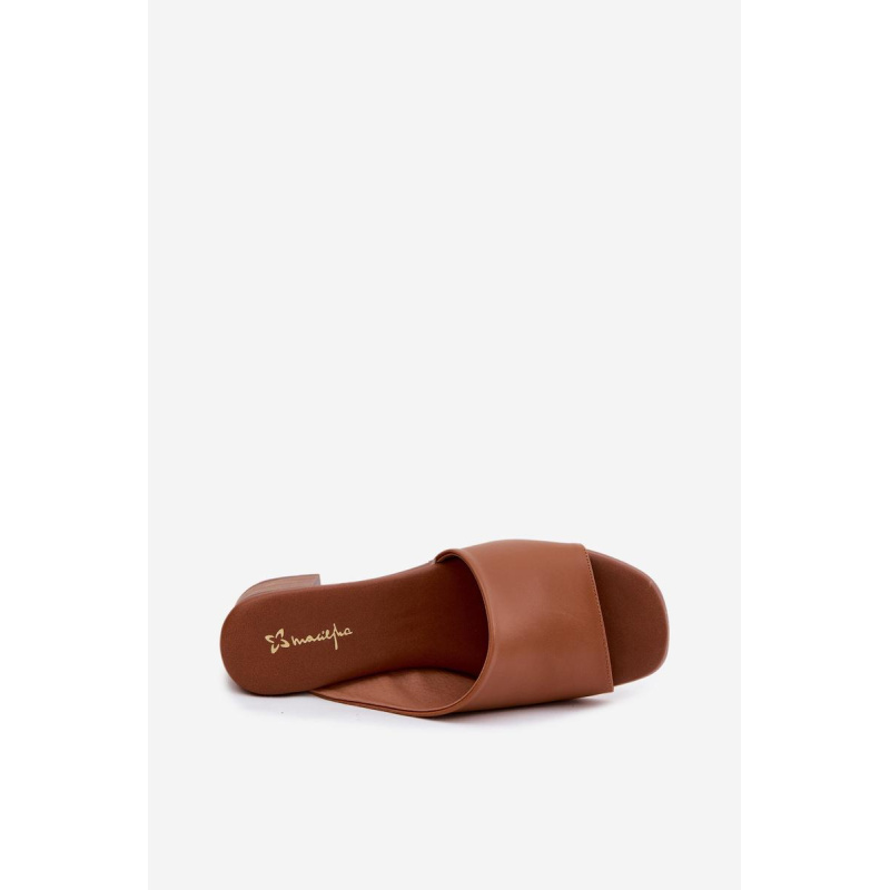 Kožené Dámske Sandále Na Opätku Maciejka E7395-29 Camel - Odtiene hnedej a béžovej