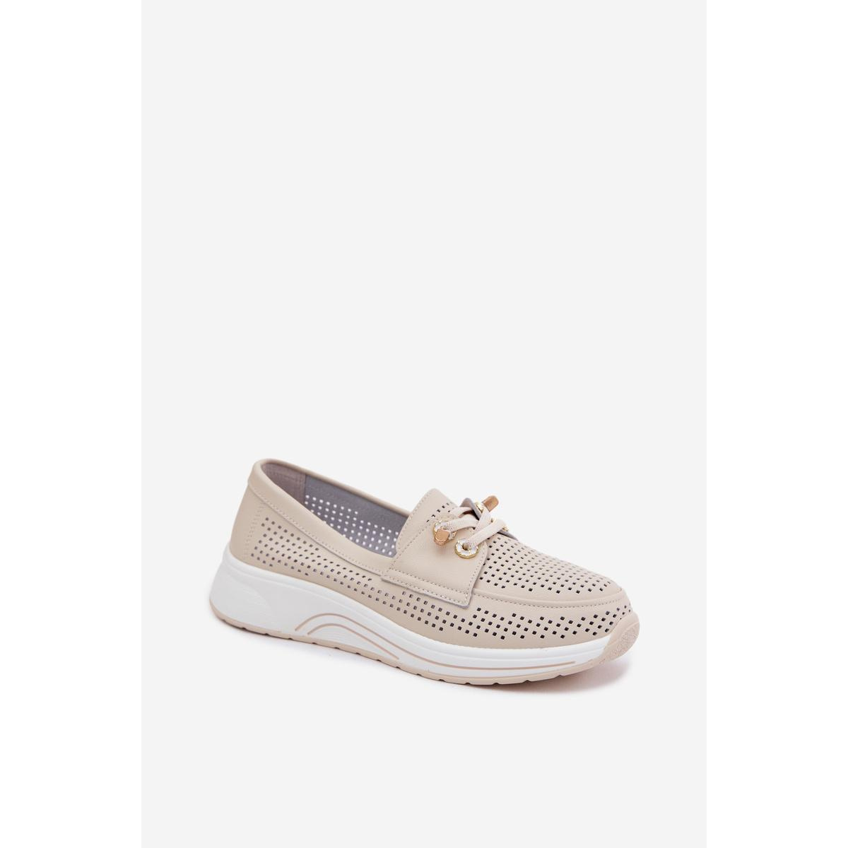 Otváracie slip-on topánky z prírodnej kože Artiker 58C0478 Béžové