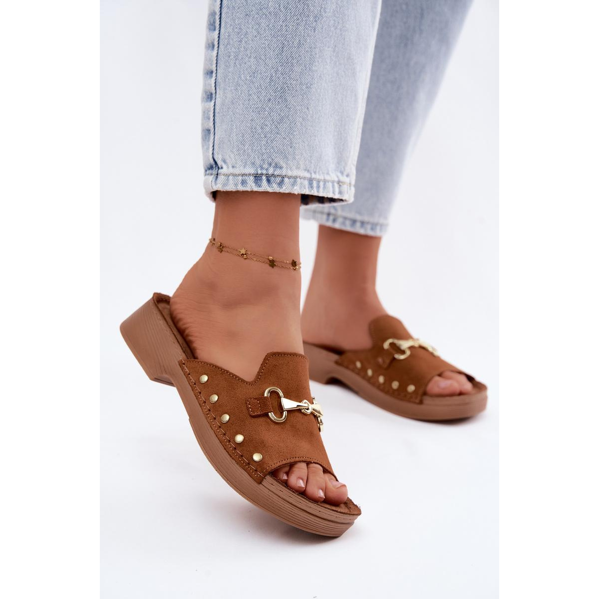 Dámske semišové šľapky Inblu TF0002KU Camel - Odtiene hnedej a béžovej