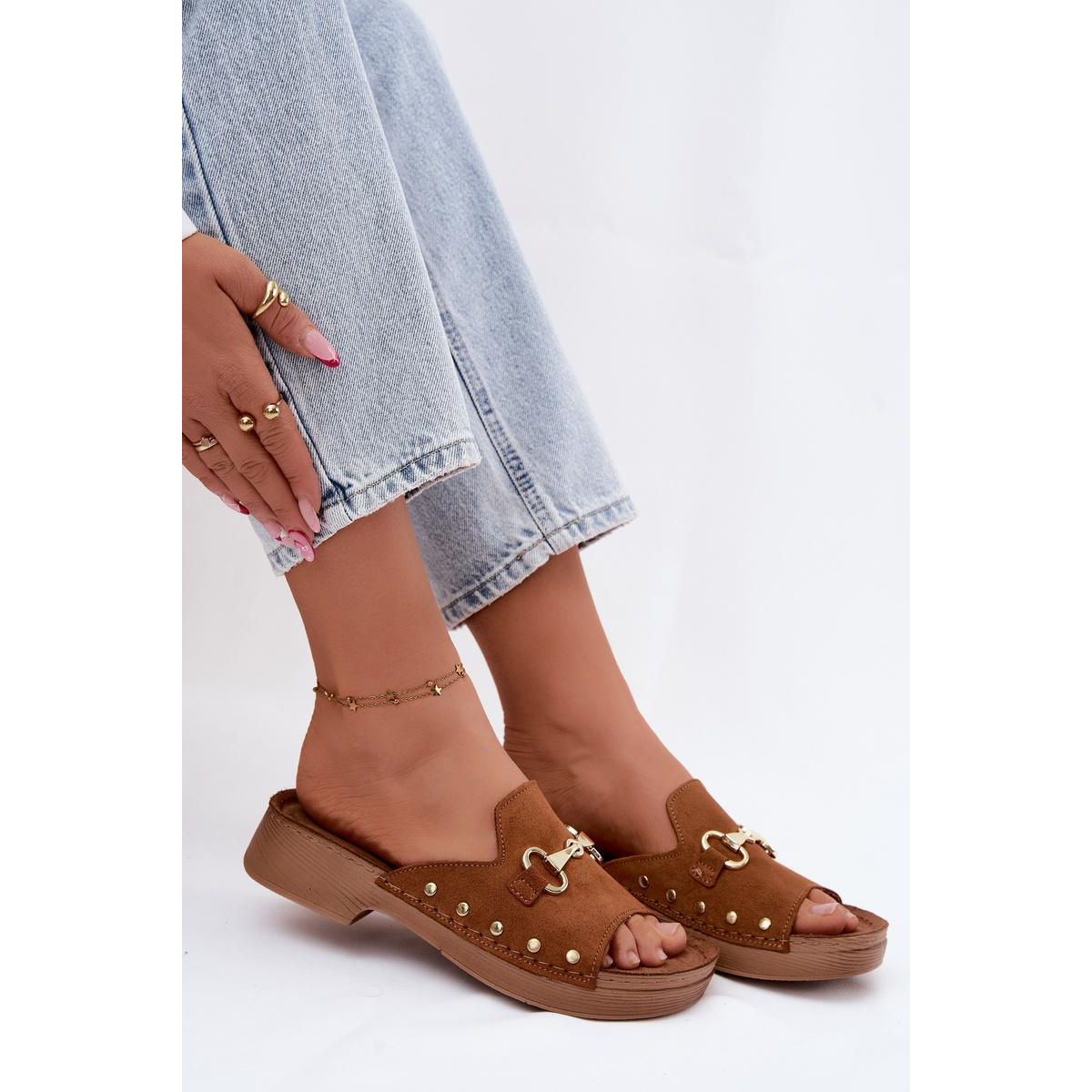 Dámske semišové šľapky Inblu TF0002KU Camel - Odtiene hnedej a béžovej
