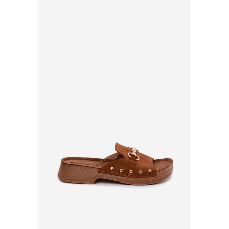 Dámske semišové šľapky Inblu TF0002KU Camel - Odtiene hnedej a béžovej