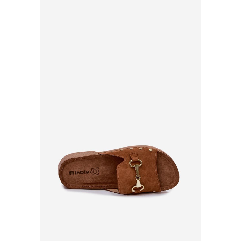 Dámske semišové šľapky Inblu TF0002KU Camel - Odtiene hnedej a béžovej