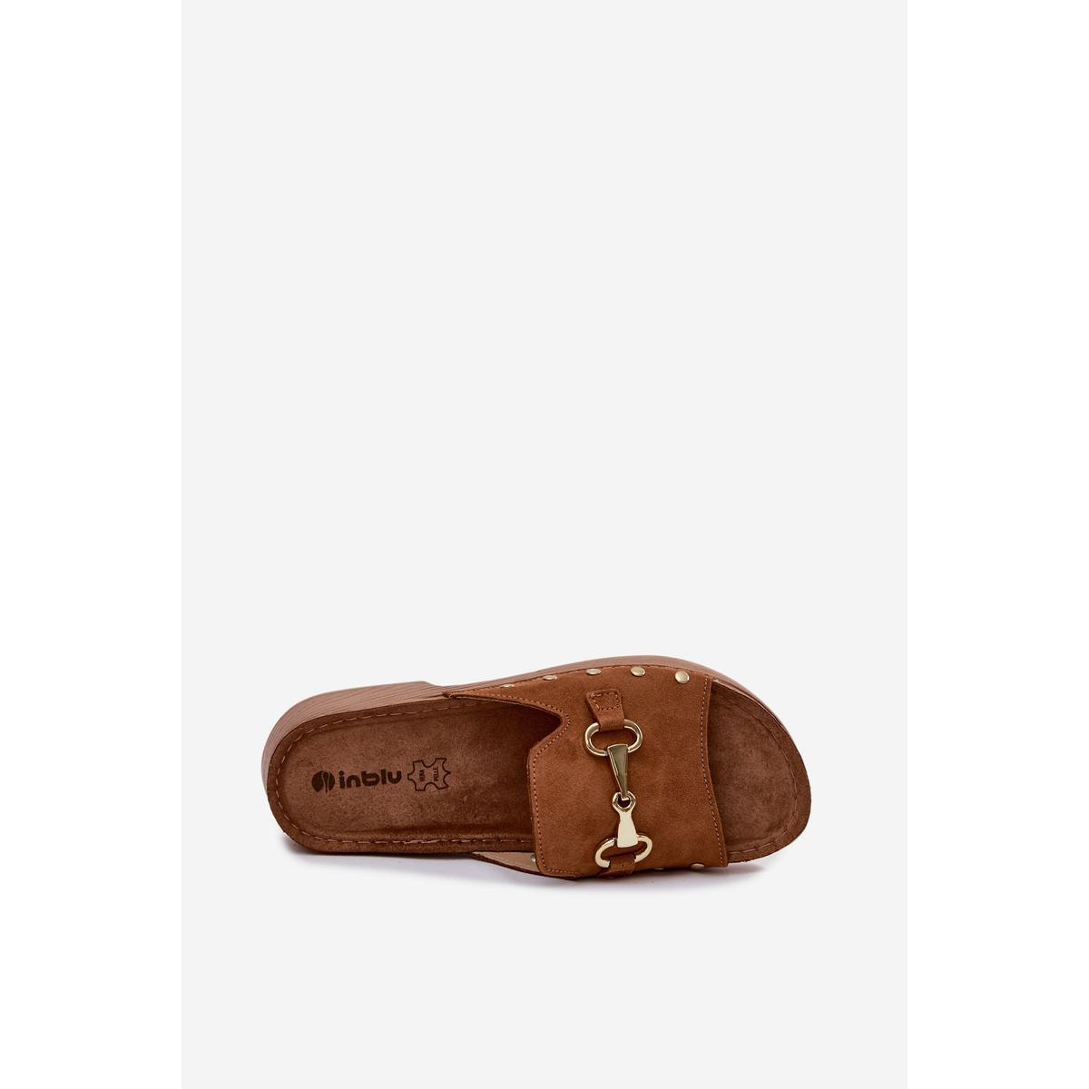 Dámske semišové šľapky Inblu TF0002KU Camel - Odtiene hnedej a béžovej