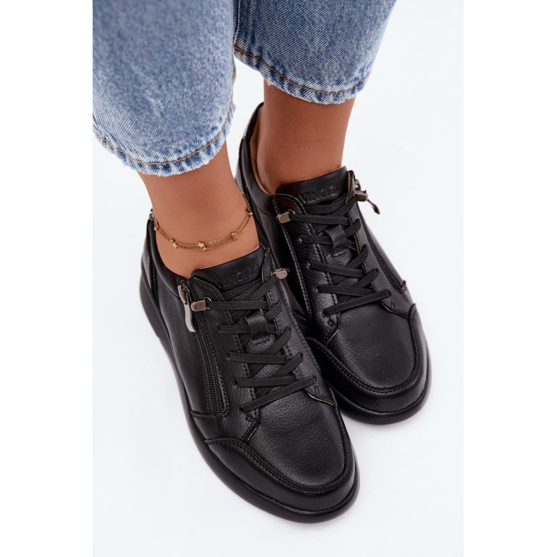 Kožené Sneakers na Platforme Vinceza 79644 Čierne