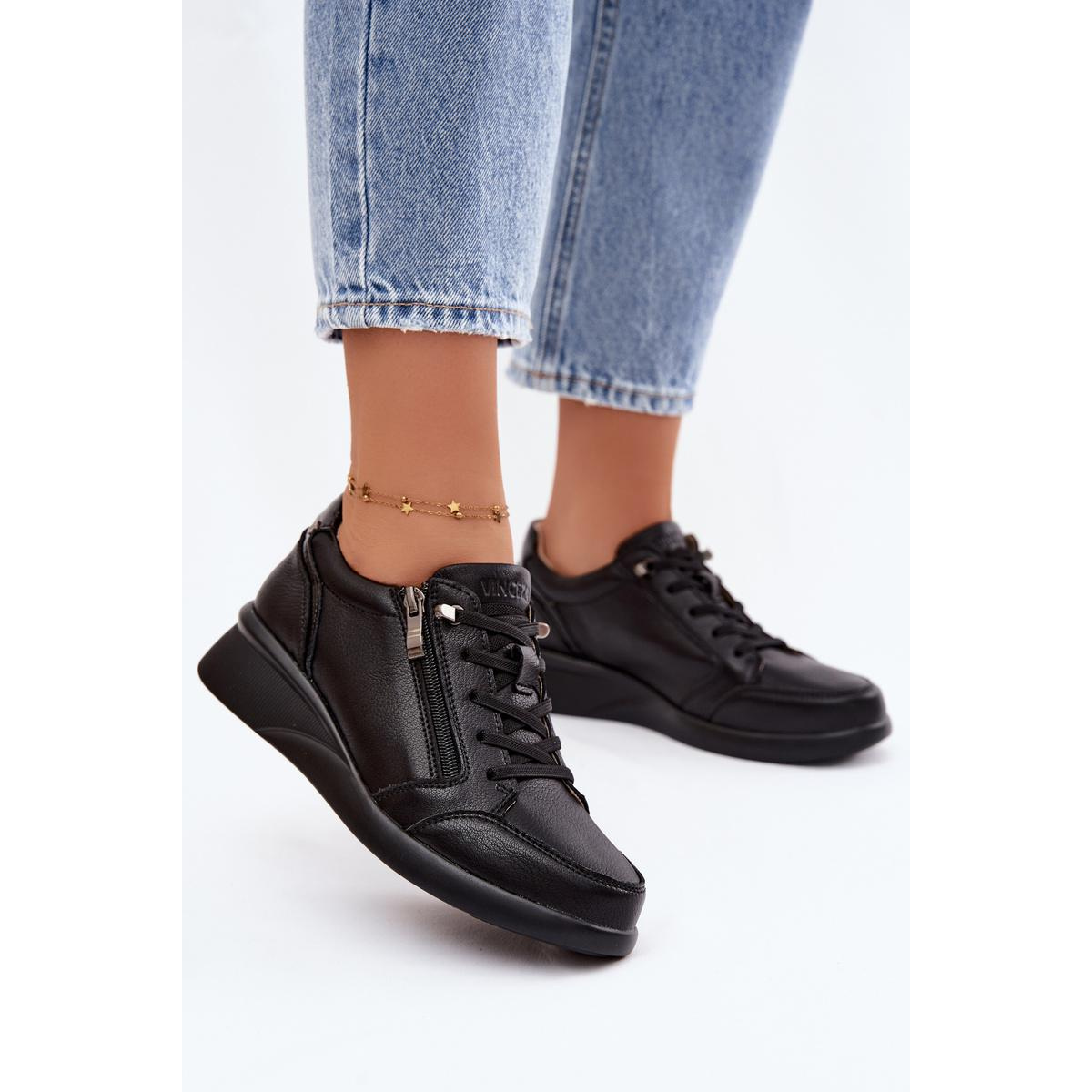 Kožené Sneakers na Platforme Vinceza 79644 Čierne