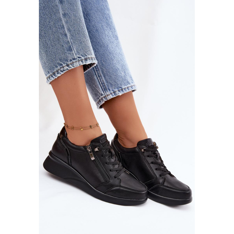 Kožené Sneakers na Platforme Vinceza 79644 Čierne