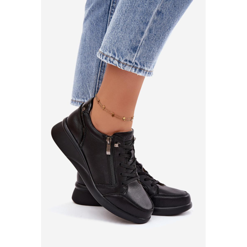 Kožené Sneakers na Platforme Vinceza 79644 Čierne