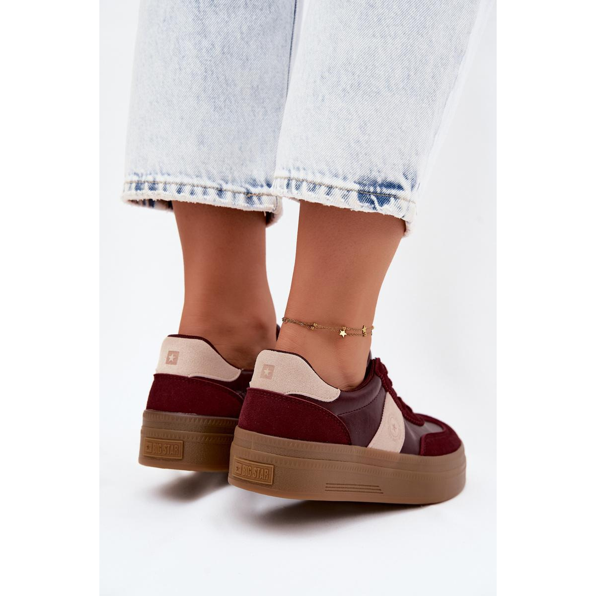 Dámske Tenisky Na Platforme Big Star UU274013 Bordeaux - Odtiene červenej