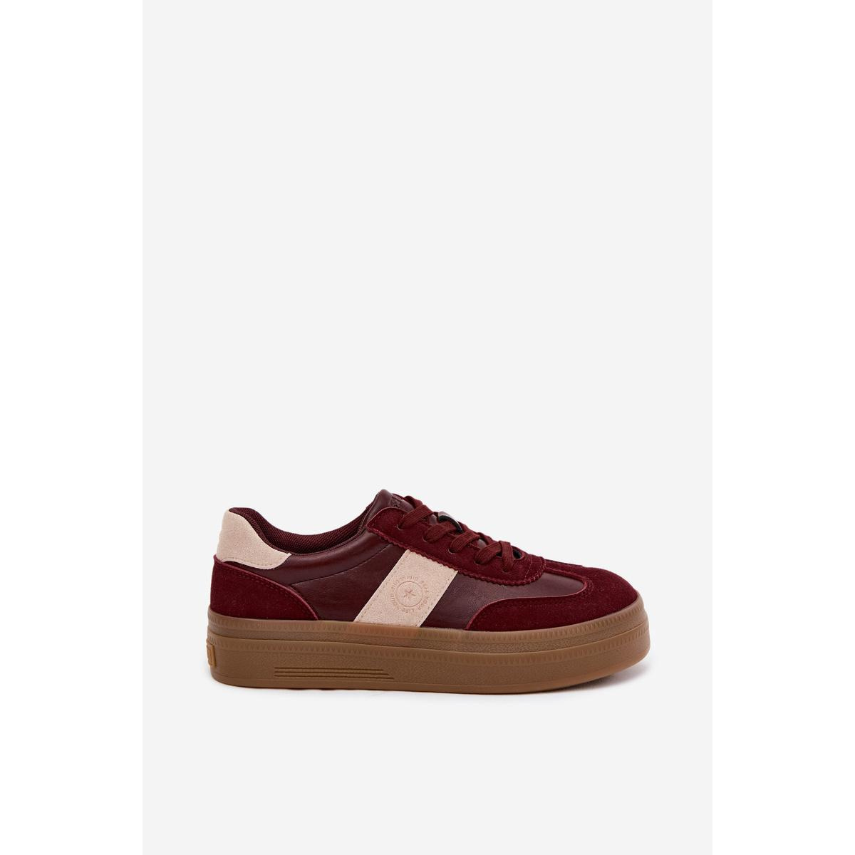 Dámske Tenisky Na Platforme Big Star UU274013 Bordeaux - Odtiene červenej