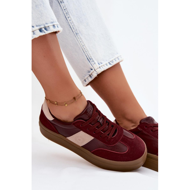 Dámske Tenisky Na Platforme Big Star UU274013 Bordeaux - Odtiene červenej