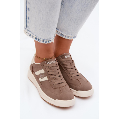 Dámske Športové Topánky Sneakers Big Star UU274025 Tmavá Béžová - Béžová