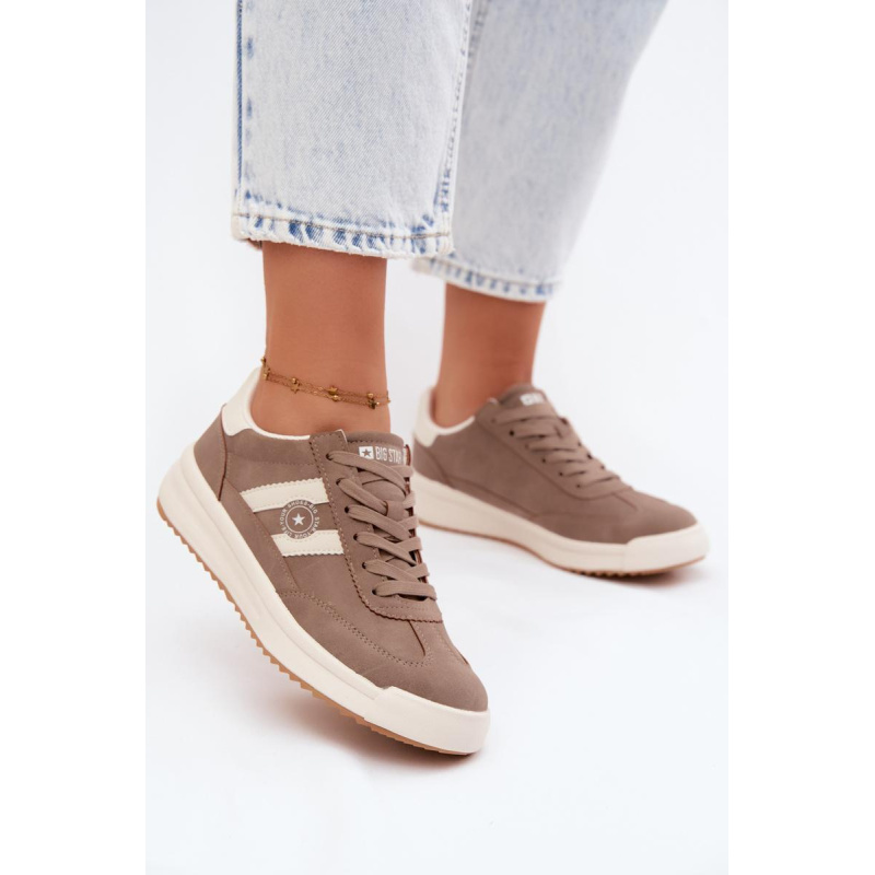 Dámske Športové Topánky Sneakers Big Star UU274025 Tmavá Béžová - Béžová