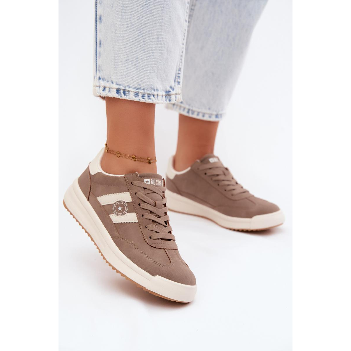 Dámske Športové Topánky Sneakers Big Star UU274025 Tmavá Béžová - Béžová