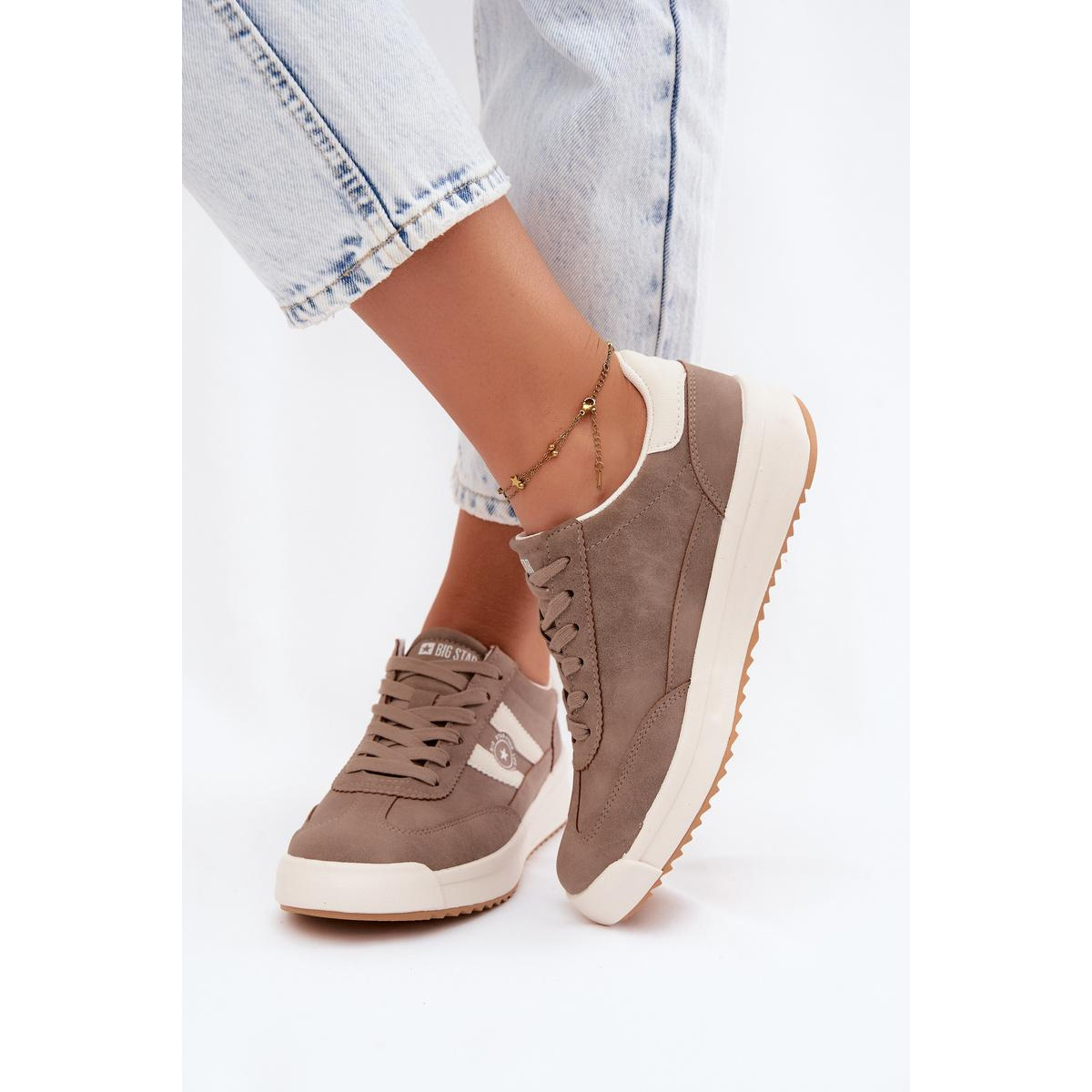 Dámske Športové Topánky Sneakers Big Star UU274025 Tmavá Béžová - Béžová