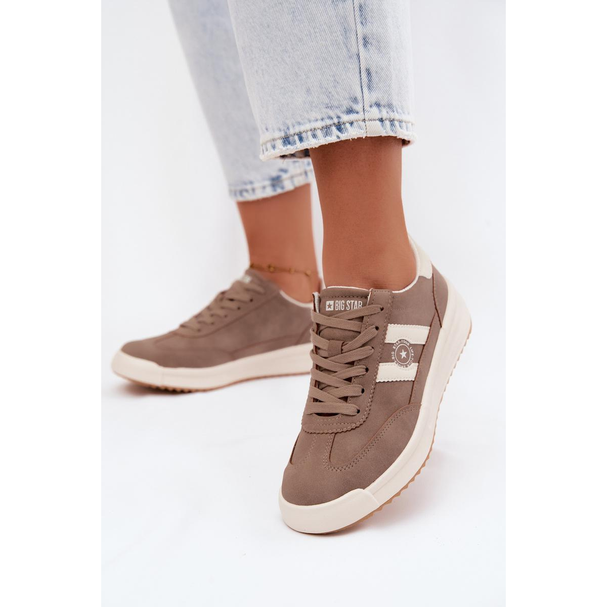 Dámske Športové Topánky Sneakers Big Star UU274025 Tmavá Béžová - Béžová