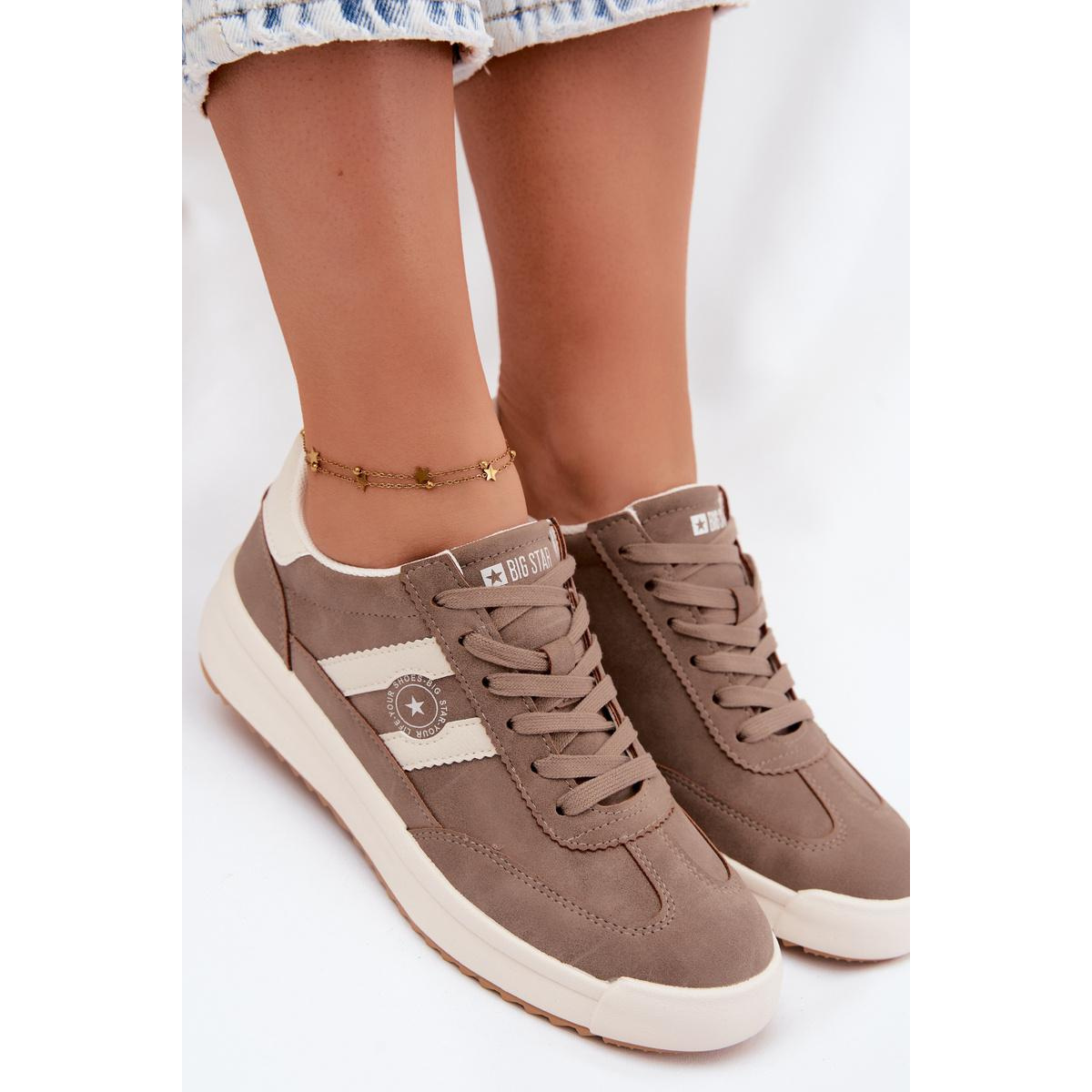 Dámske Športové Topánky Sneakers Big Star UU274025 Tmavá Béžová - Béžová