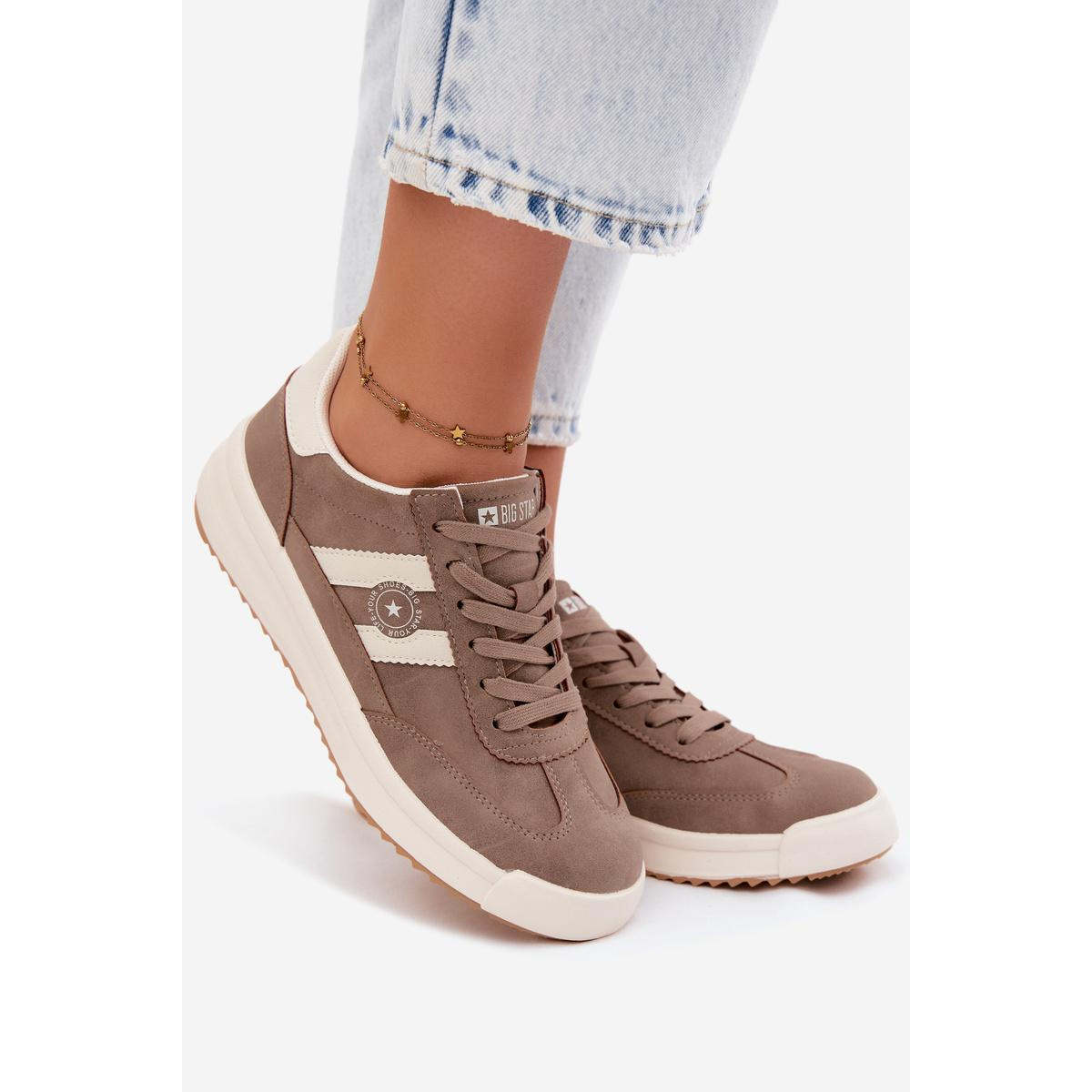 Dámske Športové Topánky Sneakers Big Star UU274025 Tmavá Béžová - Béžová