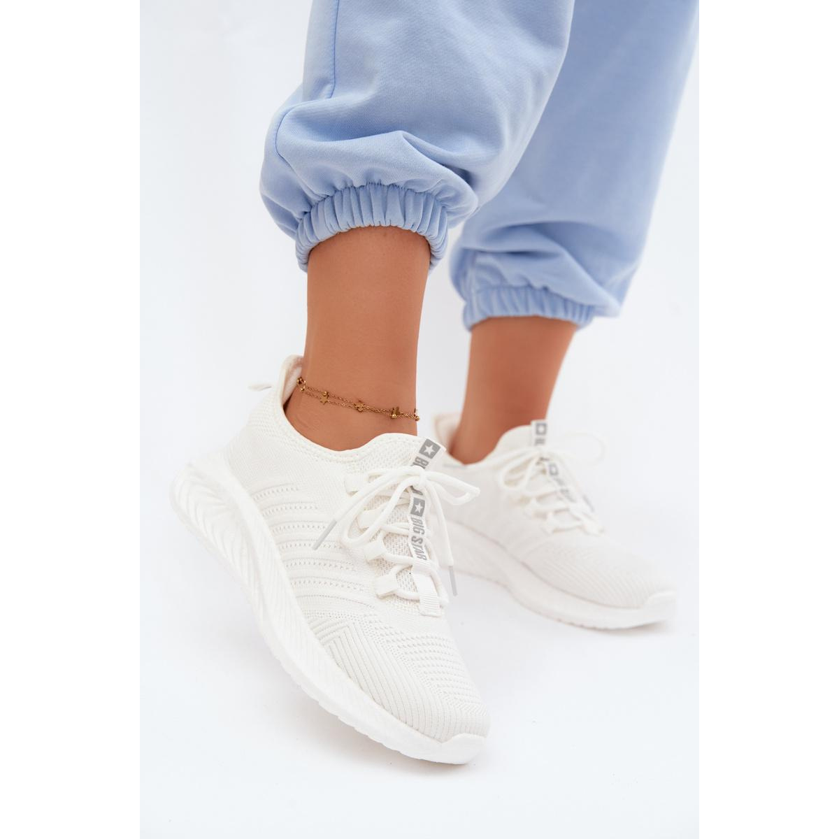 Ľahké Slip-On Dámske Športové Topánky Materiál Big Star UU274056 Biele - Biela