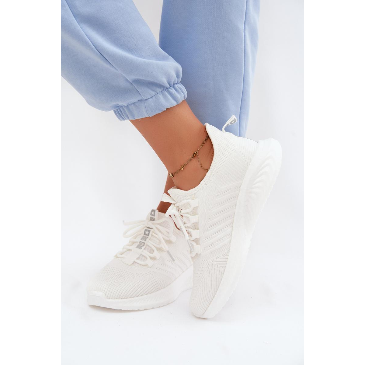 Ľahké Slip-On Dámske Športové Topánky Materiál Big Star UU274056 Biele - Biela