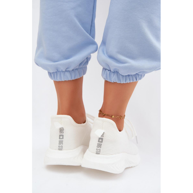 Ľahké Slip-On Dámske Športové Topánky Materiál Big Star UU274056 Biele - Biela