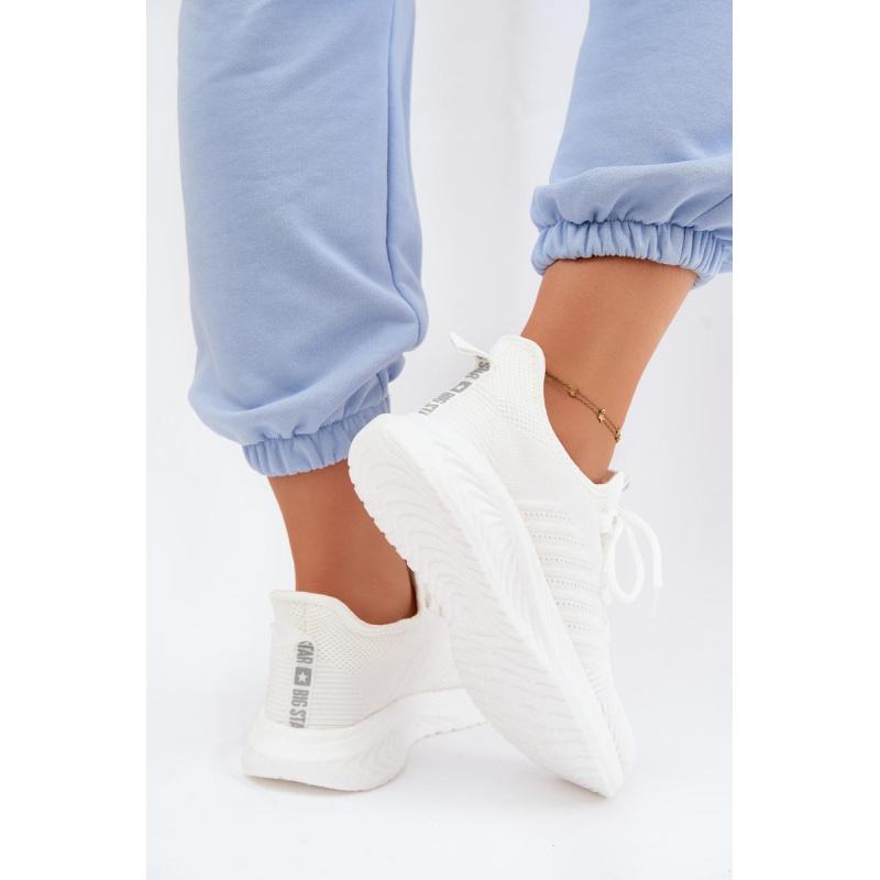 Ľahké Slip-On Dámske Športové Topánky Materiál Big Star UU274056 Biele - Biela