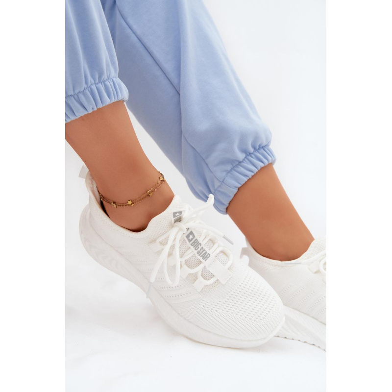 Ľahké Slip-On Dámske Športové Topánky Materiál Big Star UU274056 Biele - Biela