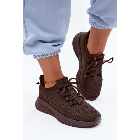Ľahké Dámske Slip-On Športové Topánky Textilné Big Star UU274055 Čokoládové - Odtiene hnedej a béžovej